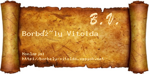 Borbély Vitolda névjegykártya